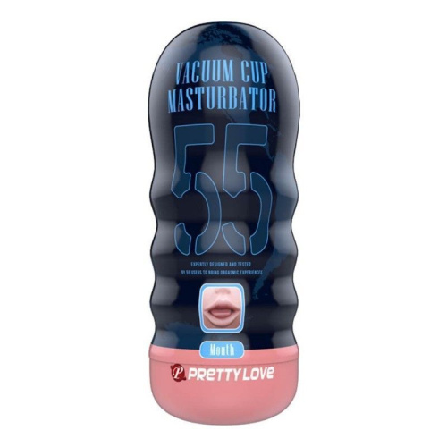 Pretty Love Vacuum Cup Can Mouth Masturbator - Мастурбатор-ротик в тубе, 18х7 см (телесный)